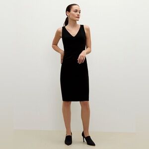MM Lafleur The Rachel Dress Ponte Black V-Neck Pencil 16 Classic LBD